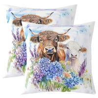 ZIERKISSENBEZUG Hochlandkuh 40 x 40 cm 2-teiliges Set - Multicolor, Textil (40/40cm)