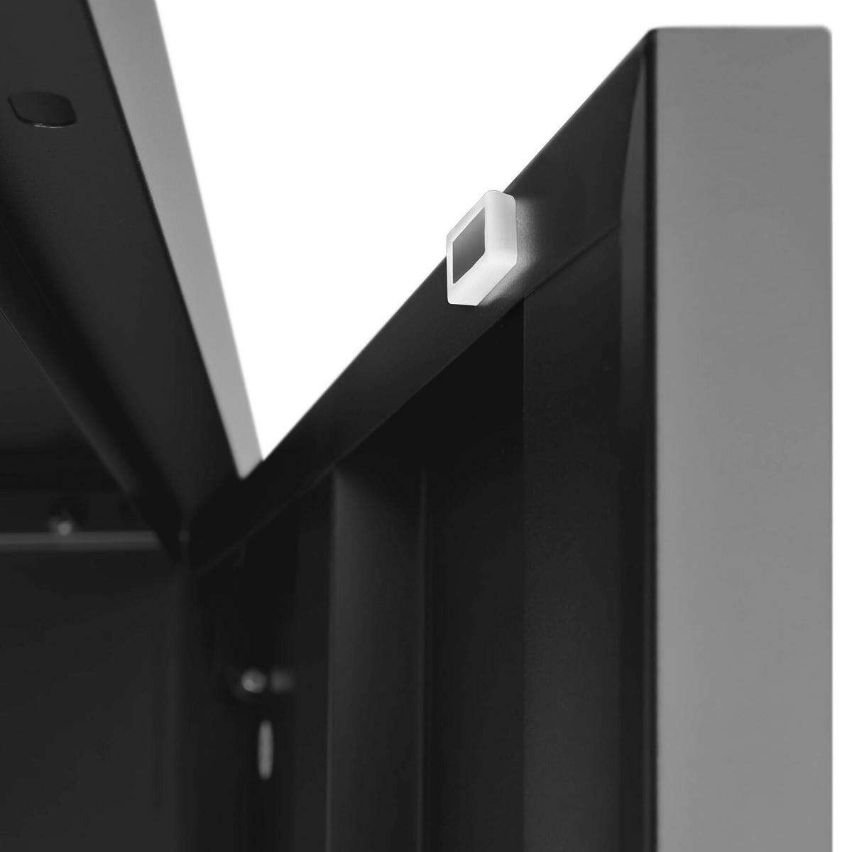 NACHTSCHRANK Baker, Kippschutz, höhenverstellbare Füße, schwarz - Schwarz, Metall (35/60.5/42.5cm) - tectake