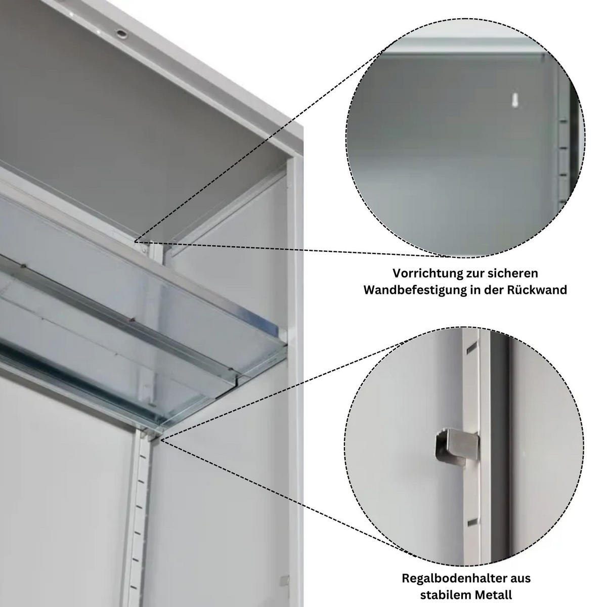 STAHLSCHRANK Bee mit 4 verzinkten Fachböden 195x120x60 cm Korpusfarbe Lichtgrau Frontfarbe Enzianblau - Blau, Metall (120/195/60cm)