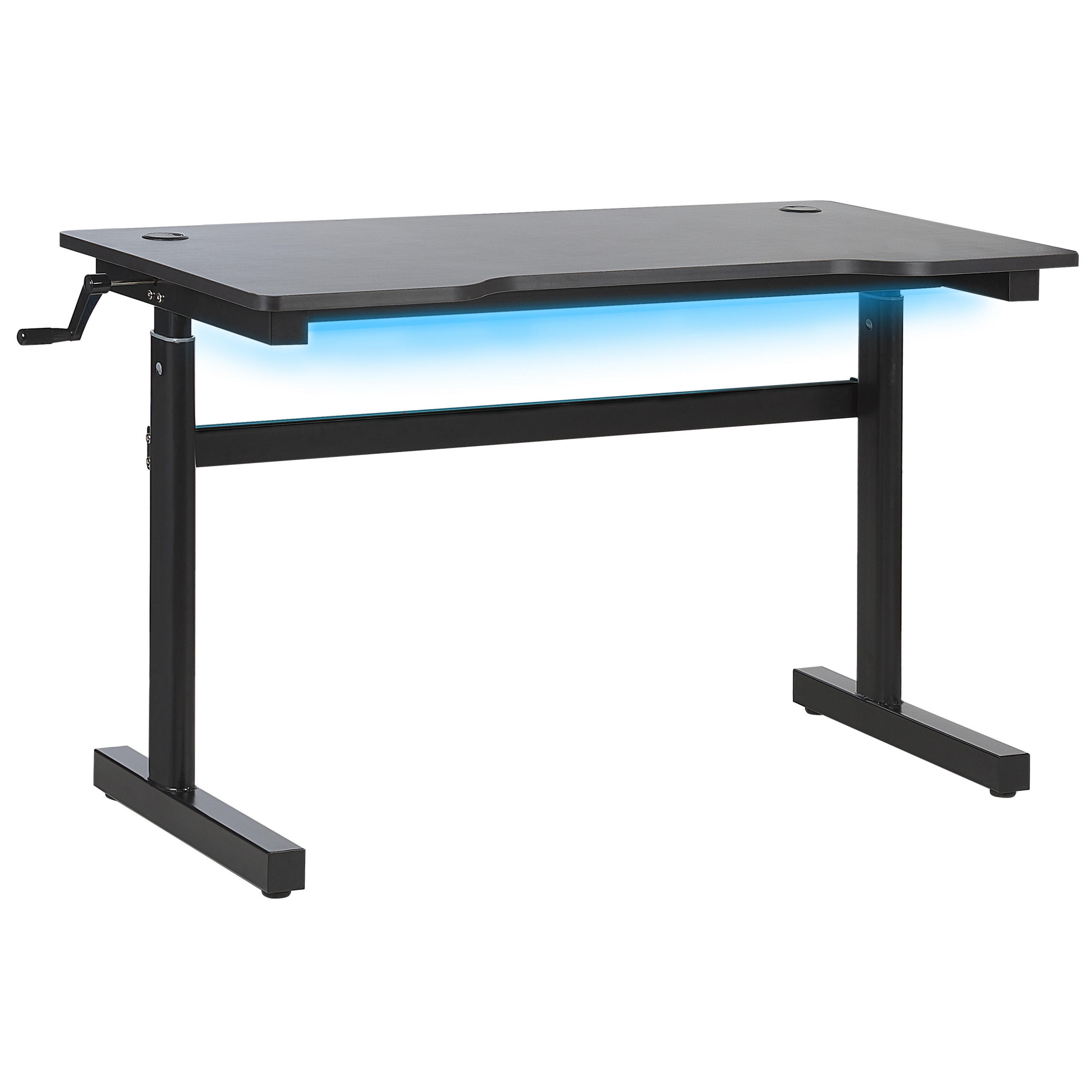 SPIELTISCH schwarz 120/60/72-114 cm Durbin - Schwarz, Holzwerkstoff (60/120/72cm) - Beliani