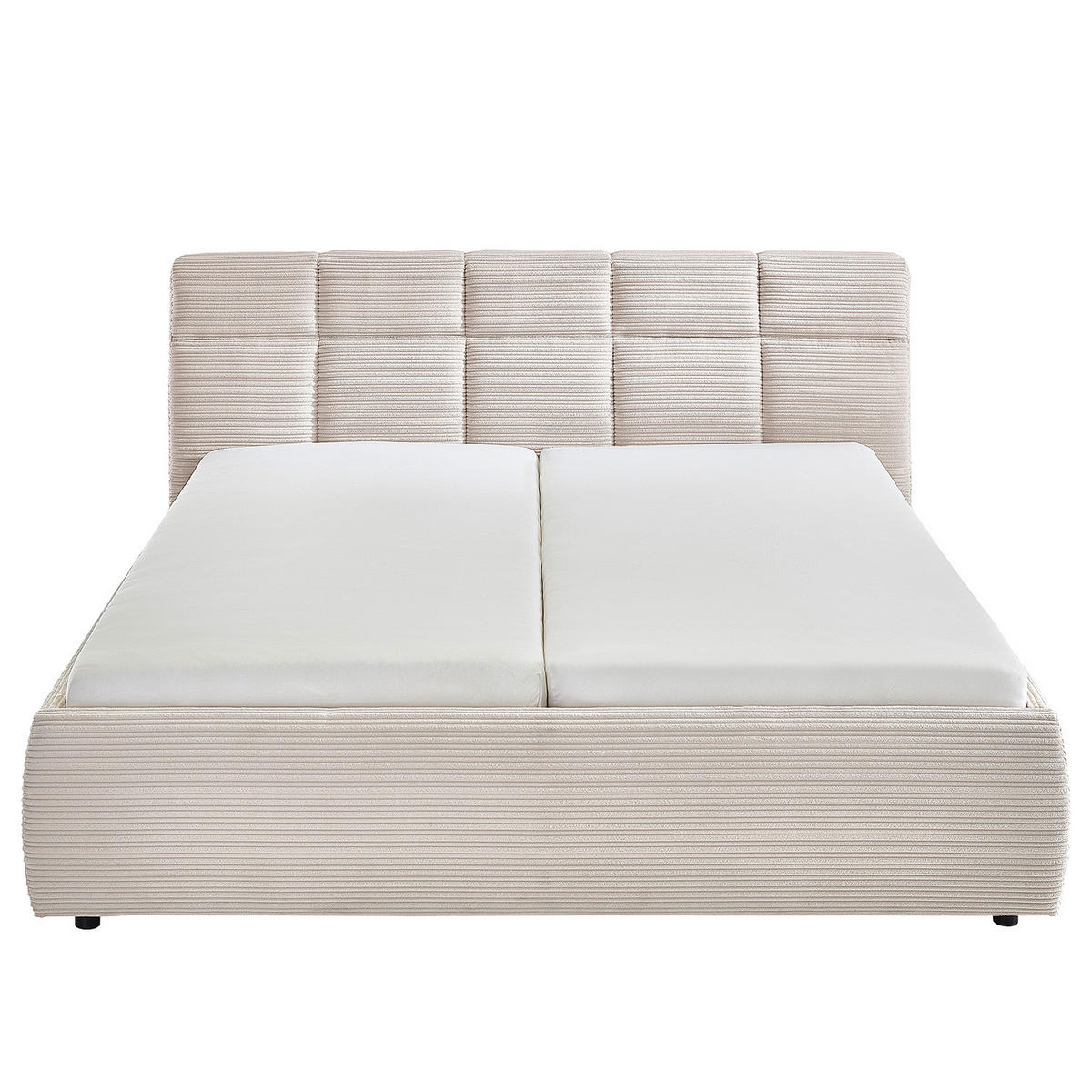 POLSTERBETT - Cord - Cremeweiß - Creme, Textil - home24