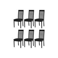 STUHL Roma 9 (6er Set) - Schwarz, Holz (47/96/43cm) - Leaf Design