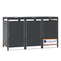 MÜLLTONNENBOX MODUS 3er HxBxT 118,5x204x80cm für 3 x 240 Liter Mülltonnen Verzinkter Stahl - Grau, Metall (204/118.5/80cm)