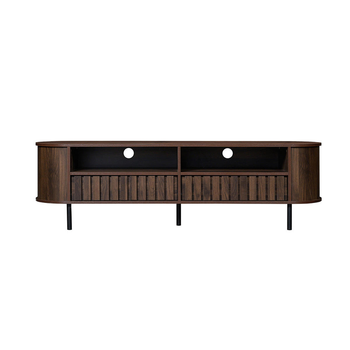 LOWBOARD in 160 x 40 x 48 cm mit 2 Schubladen, Dunkel nussbaum - Walnussfarben, Holzwerkstoff (160/48/40cm) - KOMHTOM