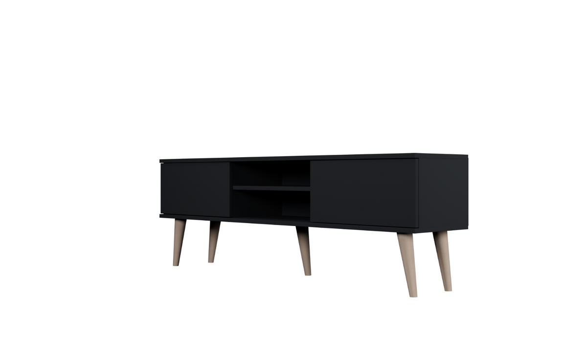 LOWBOARD Toronto II 35/55,2/160 cm - Schwarz, Holzwerkstoff (35/55/160cm) - Kocot Kids