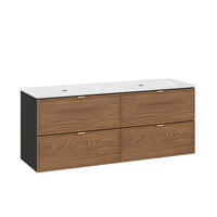 DOPPELWASCHTISCH 120cm Elena Holz und Schwarz - Schwarz, Holzwerkstoff (120/50/46cm) - Petits-meubles