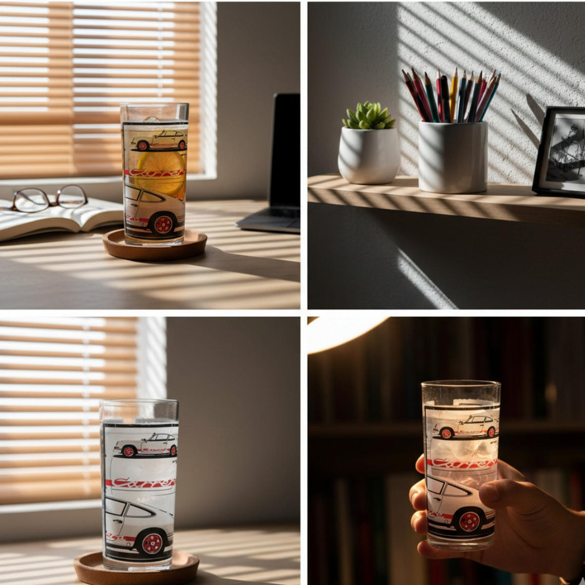 LONGDRINKGLAS Carrera Mehrfarbig 300ml, Kristallglas, Cocktailglas, Trinkglas, Sammlerglas, Barglas, Designglas, Whiskyglas, Geschenkidee, Glasbecher - Transparent, Keramik (0.3L) - Porsche