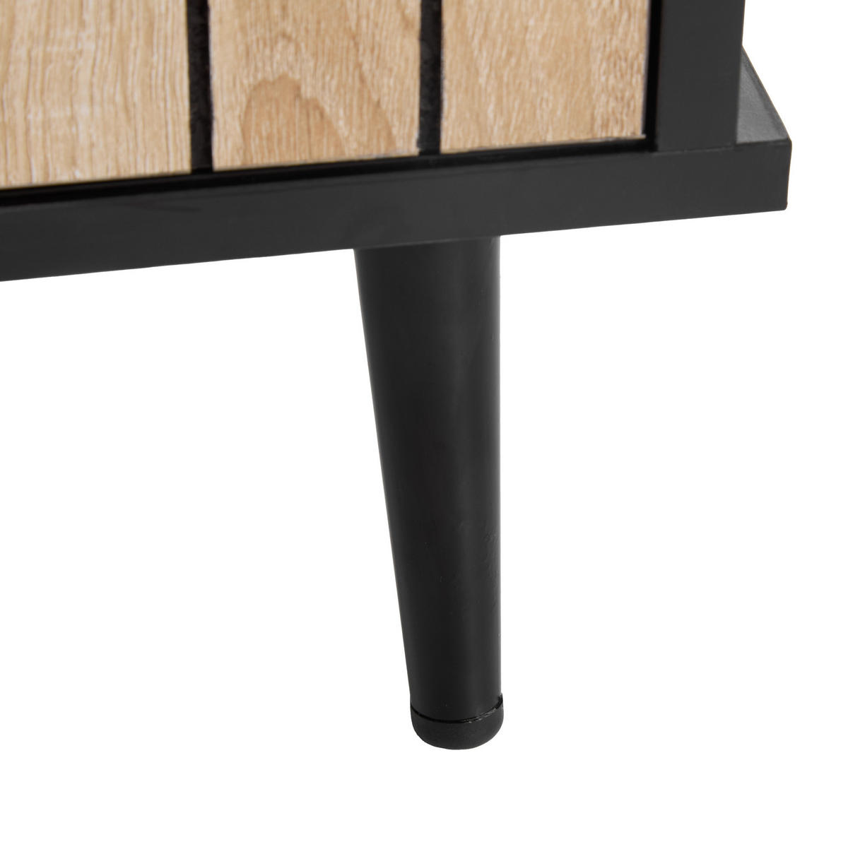 KOMMODE 160/80/40 cm Schwarz/Natur aus Spanplatte mit 4 Schiebetüren - Schwarz, Holzwerkstoff (40/80/160cm) - OKMYHOME