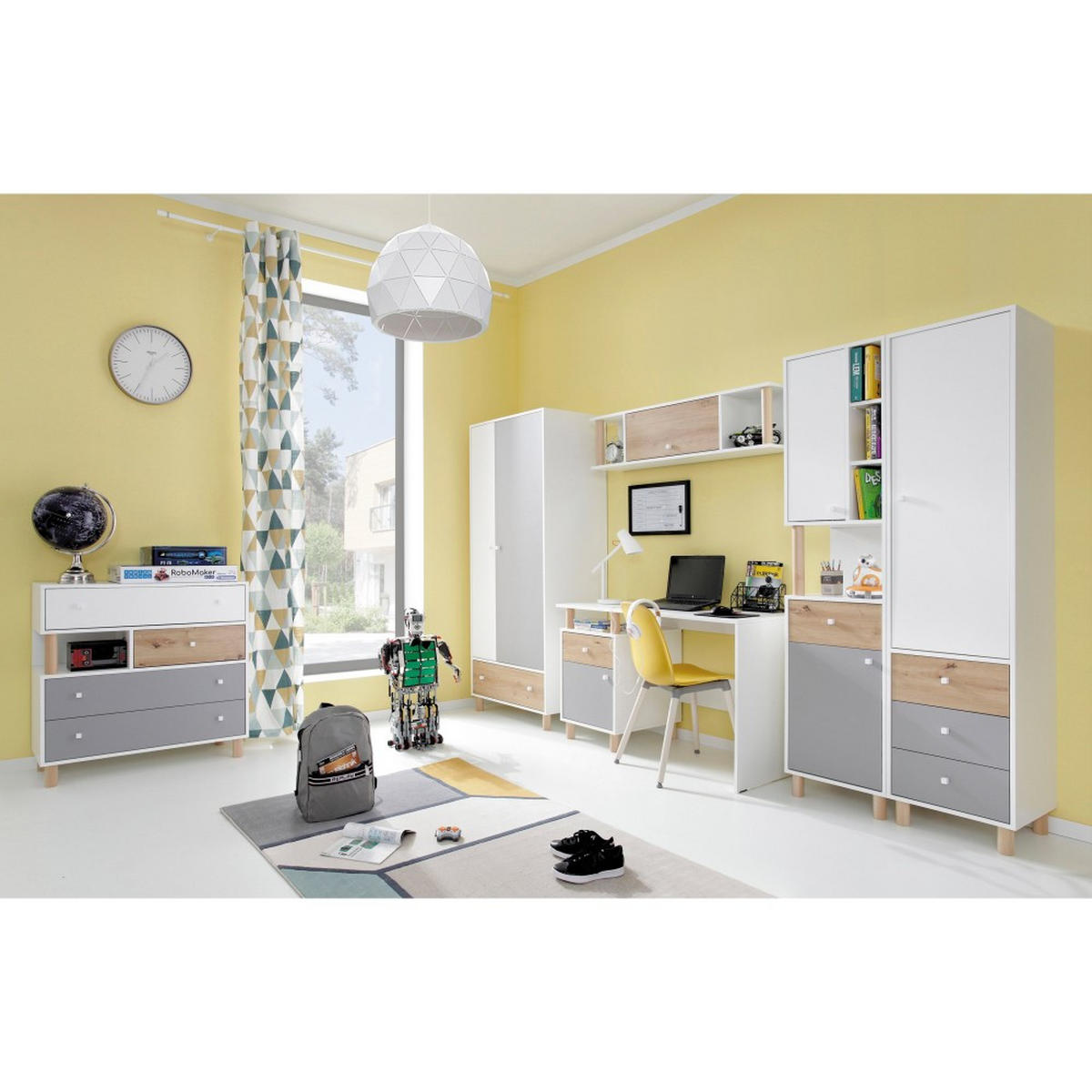 SCHREIBTISCH Figo für Jugendzimmer, mit 1 Tür und 1 Schublade - Eiche Artisan/Weiß, Holz/Holzwerkstoff (125/76/55cm) - Beautysofa