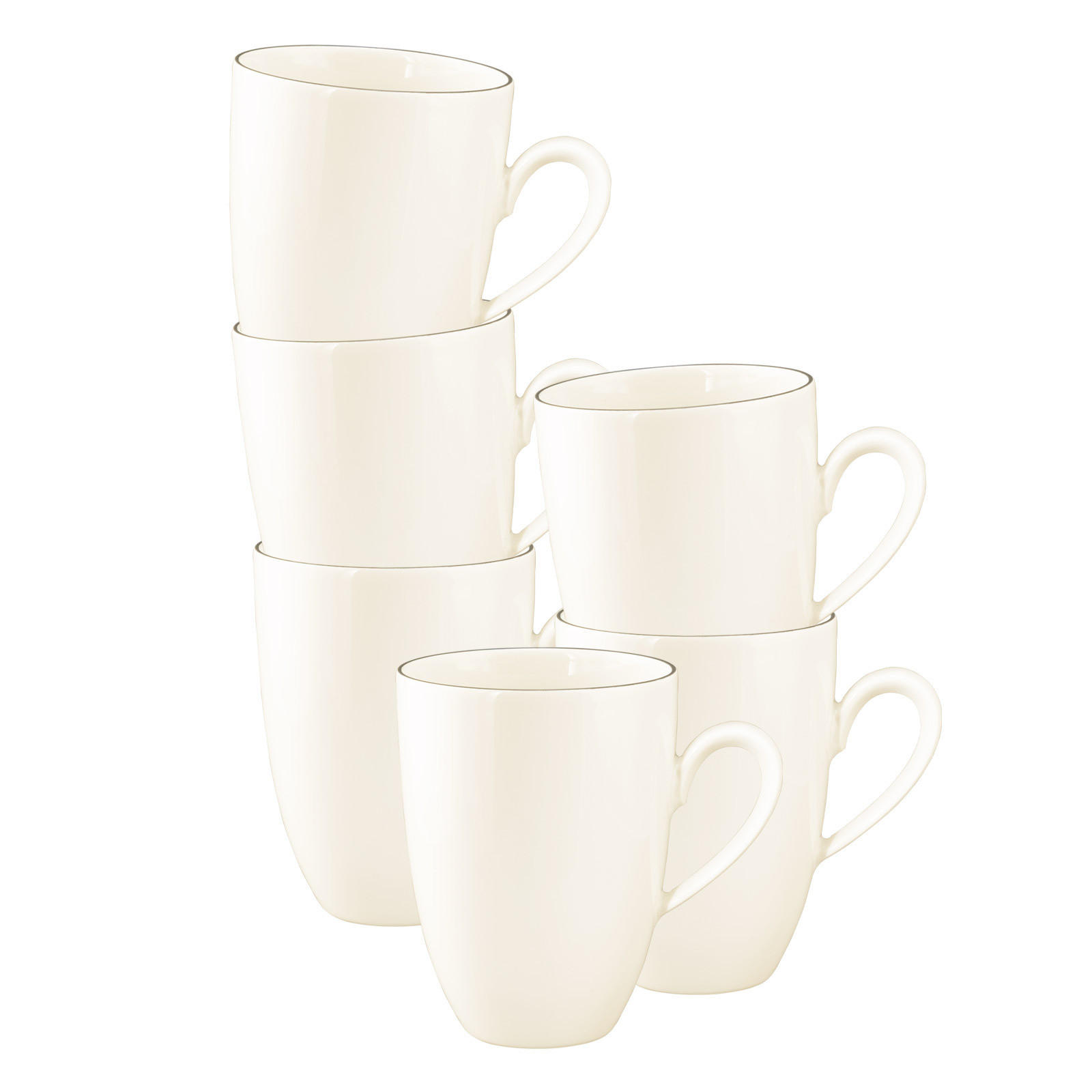 HENKELBECHER Savona Fine Diamond creme 350 ml 6er Set - Creme, Keramik (0.35L) - Seltmann Weiden