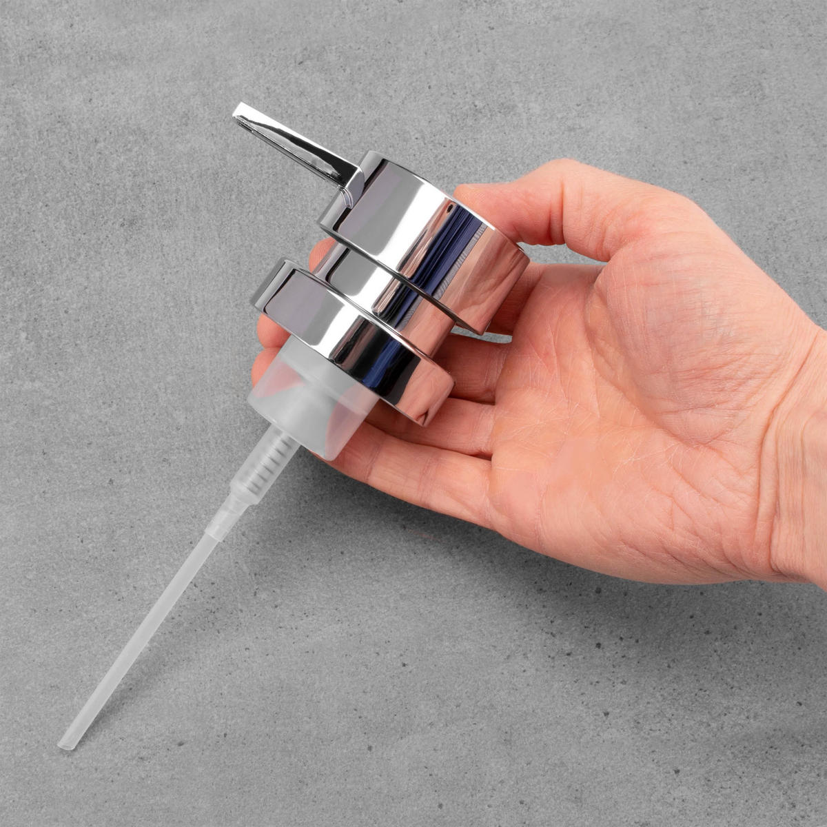 ERSATZ-SCHAUMSPENDERPUMPKOPF, silber, Kunststoff - Edelstahlfarben, Kunststoff (5.5/19.5/9.5cm) - bremermann