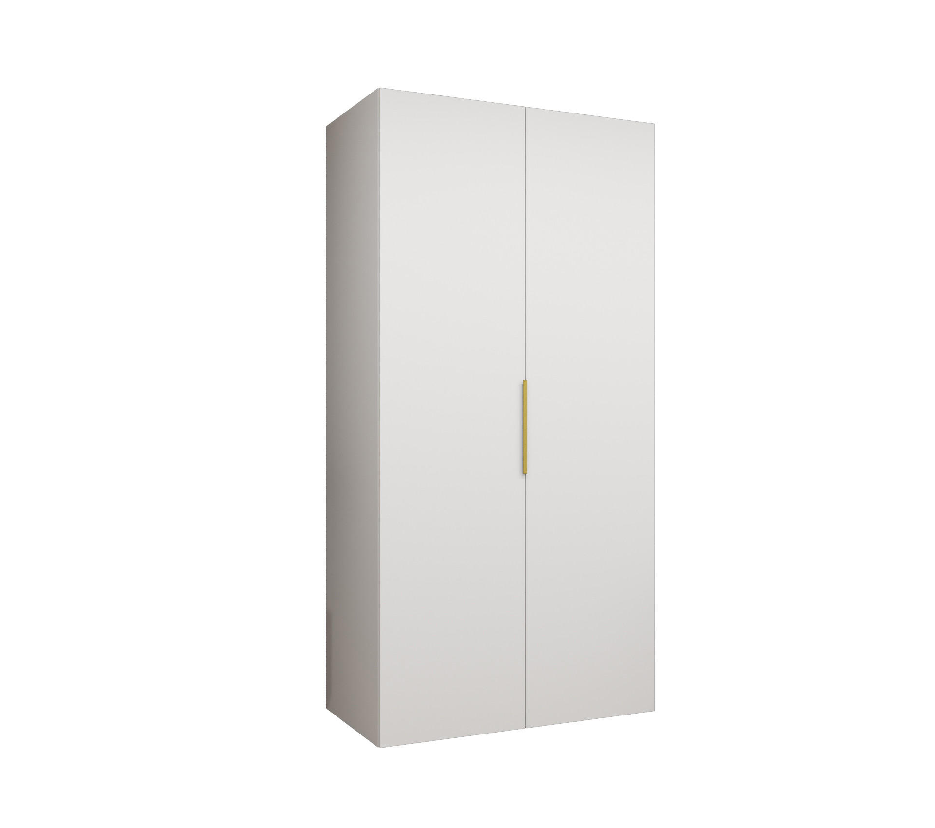 DREHTÜRENSCHRANK 202/100/52 2-türig - Goldfarben/Weiß, Holz (100/202/52cm) - MÖBEL KRYSPOL