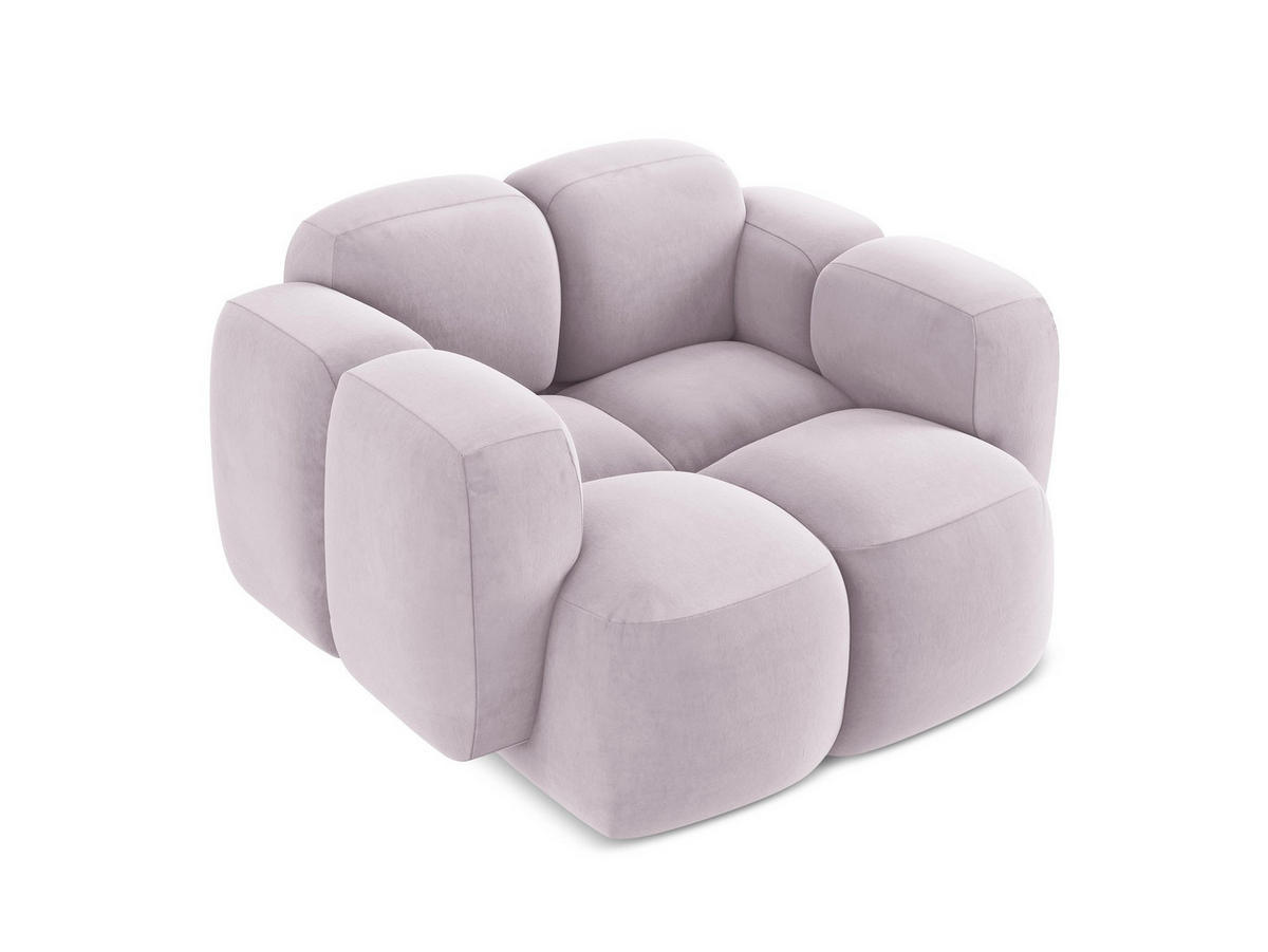 SESSEL Samt Stoff Violett - Flieder/Schwarz, Holzwerkstoff/Kunststoff (120/72/115cm) - Makamii