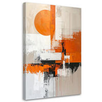 WANDBILD, Beige und orange Boho Stil Abstrakt - Orange, Textil (40/60cm) - Feeby
