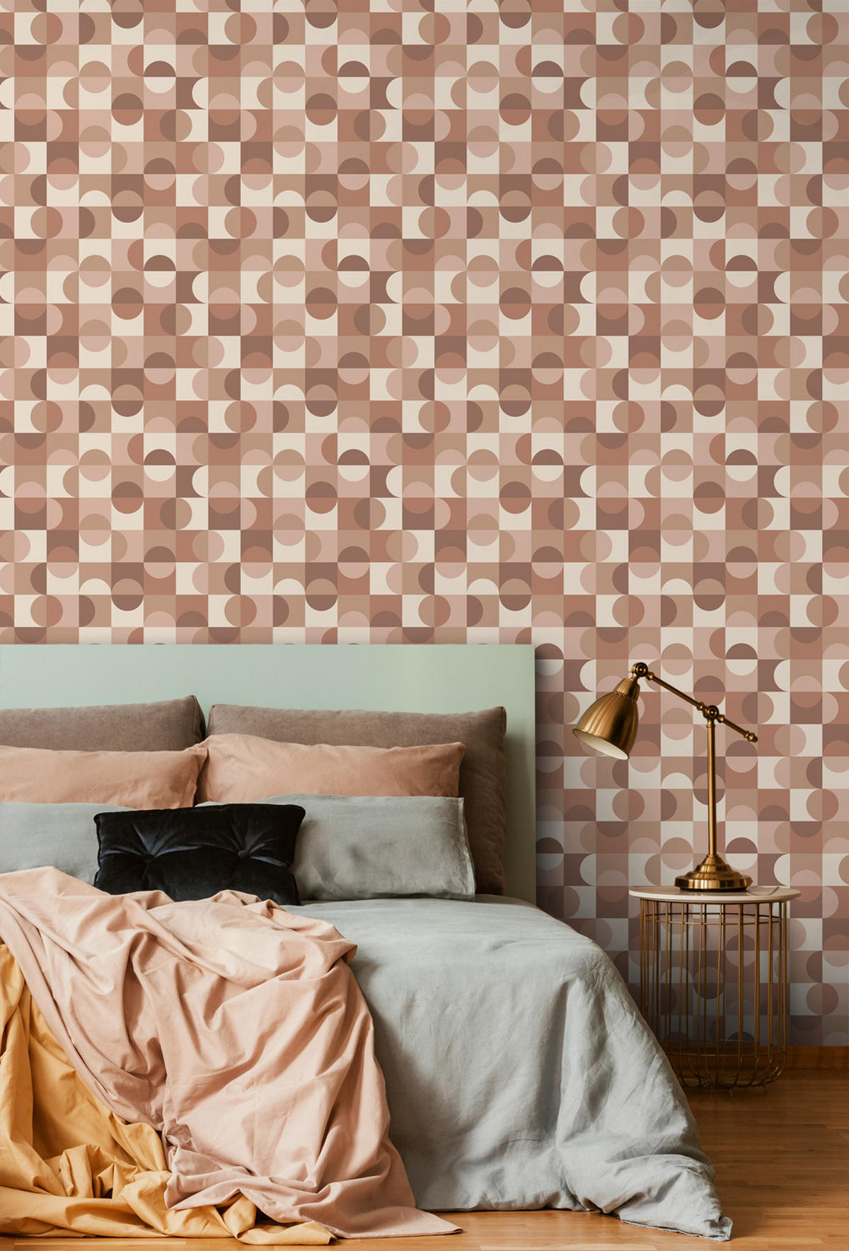 TAPETE Kreise im Bauhaus-Stil 50 x 900 cm - Pink, Papier (50/900cm) - ESTAhome