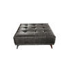 HOCKER WIOLO Grau Leder - Silberfarben/Grau, Leder (110/42/110cm) - KAWOLA