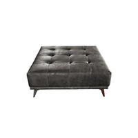 HOCKER WIOLO Grau Leder - Silberfarben/Grau, Leder (110/42/110cm) - KAWOLA