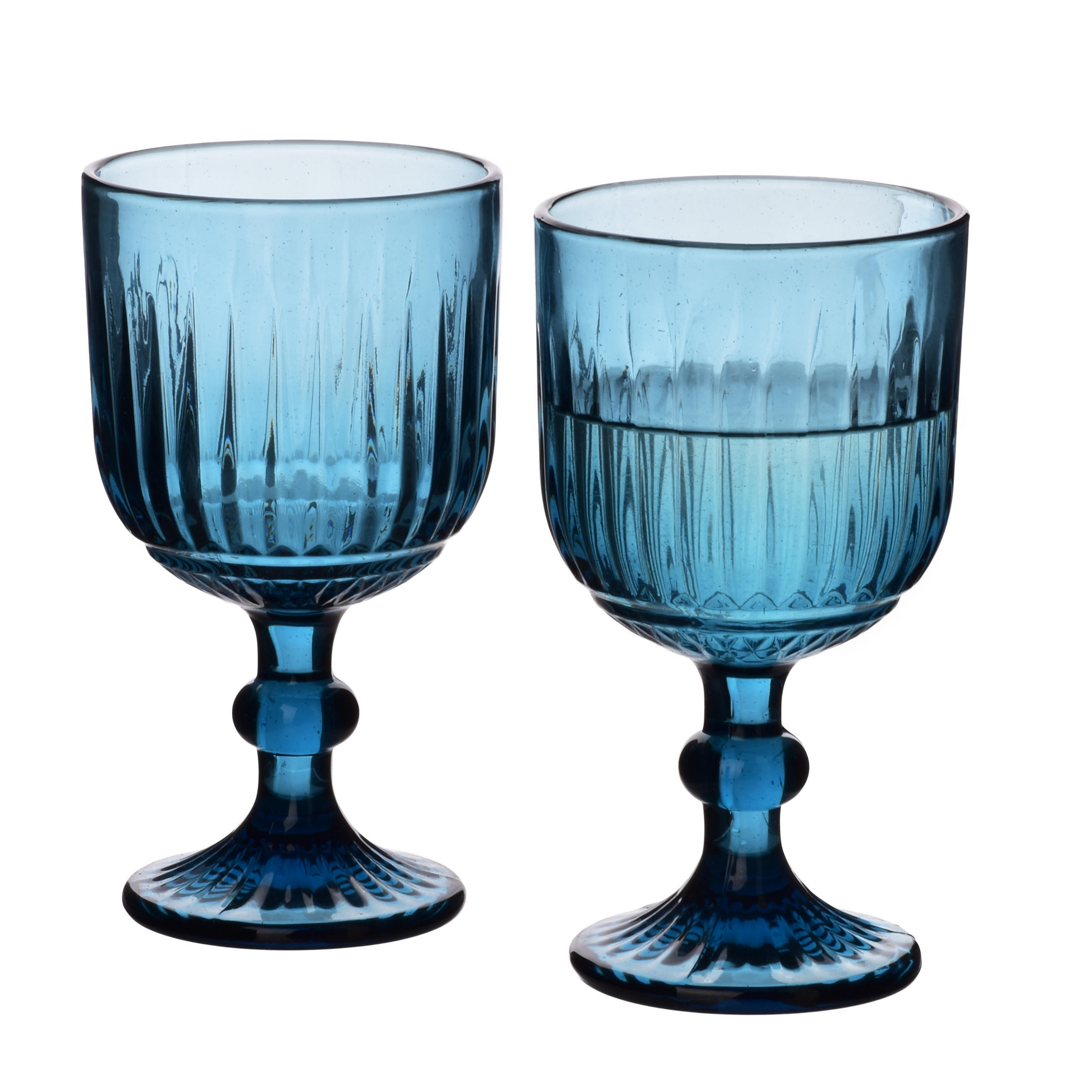 WEINGLAS Elise 4er Set rosa 9/9/16 cm Glas - Blau, Glas (0.35L) - Mondex