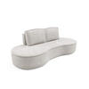SOFA Molly – Freistehendes halbrundes Designsofa mit zwei eleganten, abnehmbaren RückenKissen, Curio Stoff, Größe: 234x101x88 cm, Weiß - Creme, Holz/Textil (234/88/101cm) - DomoHome