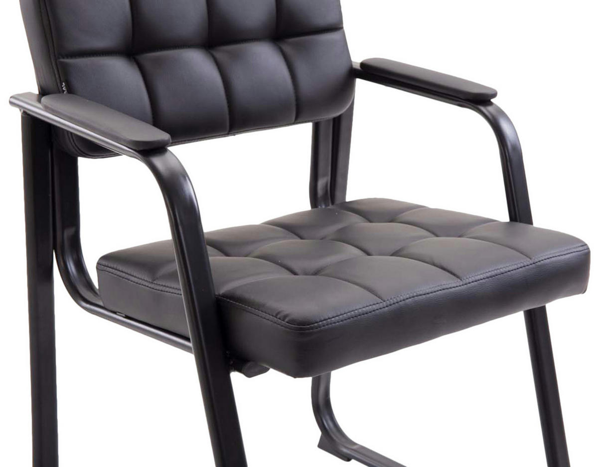 BESUCHERSTÜHLE Canam - 2er Set Kunstleder schwarz - Schwarz, Textil/Metall (59/84/58cm) - TPFLiving
