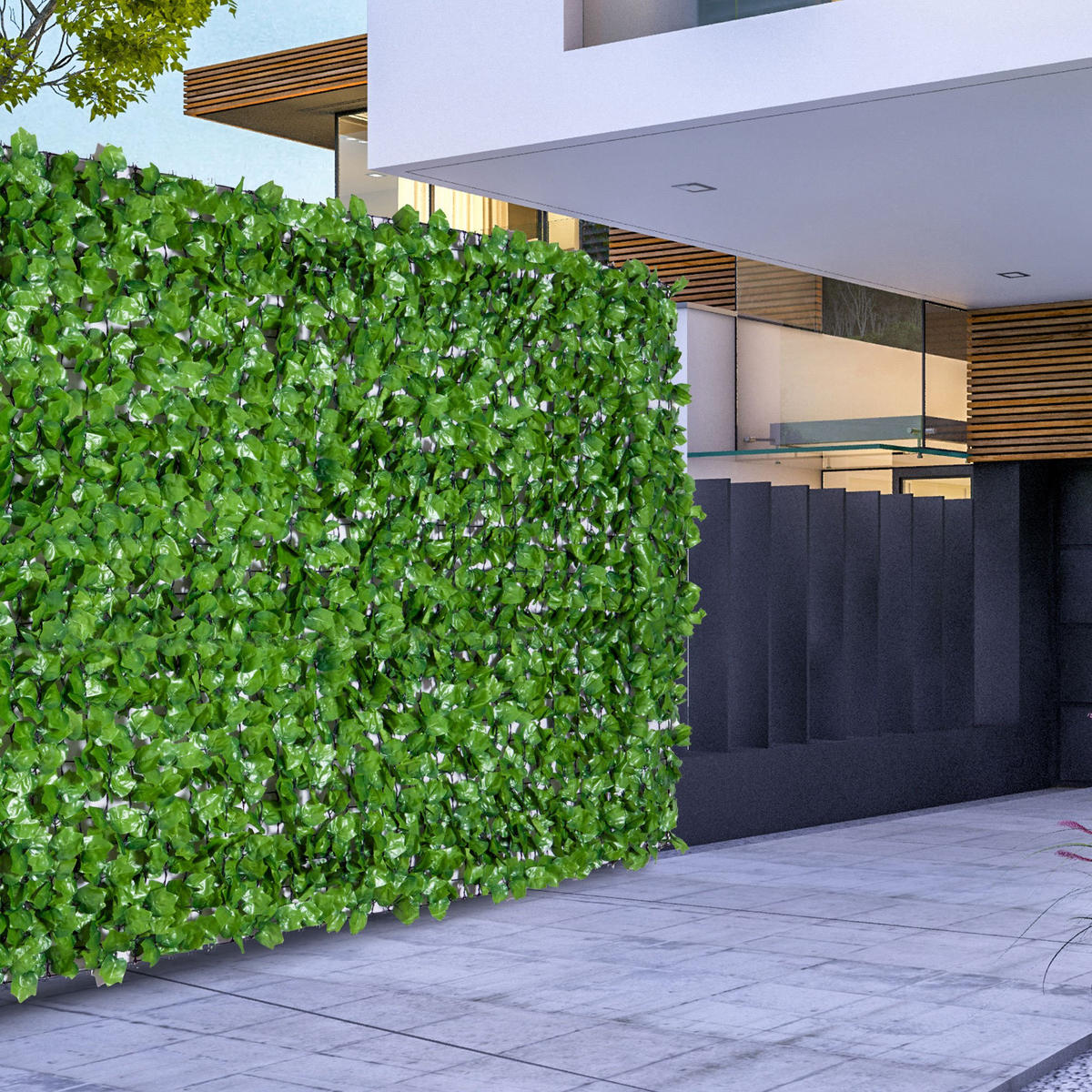 SICHTSCHUTZHECKE, Hellgrün, 300 x 100 cm - Grün, Kunststoff (100/1cm) - Outsunny