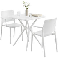 GARTENMÖBEL-SET Frida 2 Stühle 186x72x81cm Kunststoff Weiß Balkonset - Weiß, Kunststoff - DELUKE