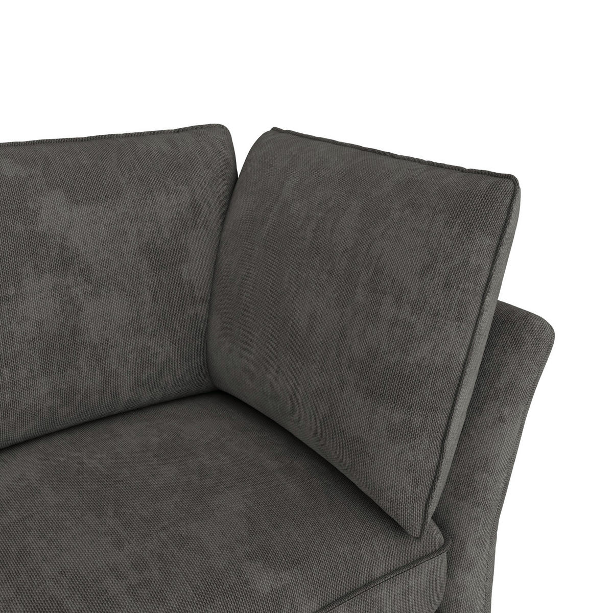 KUTNA SOFA s 4 sjedala u sivoj boji s tabureom sa spremnikom, od šenila - siva/crna, drvni materijal/tekstil (225/137cm) - CHICFURN