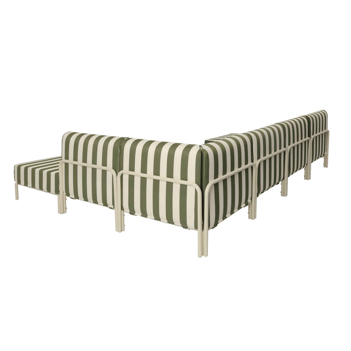 GARTENSOFA mit 6 Sitzplätzen, Khakigrün - Grün, Textil - Oviala