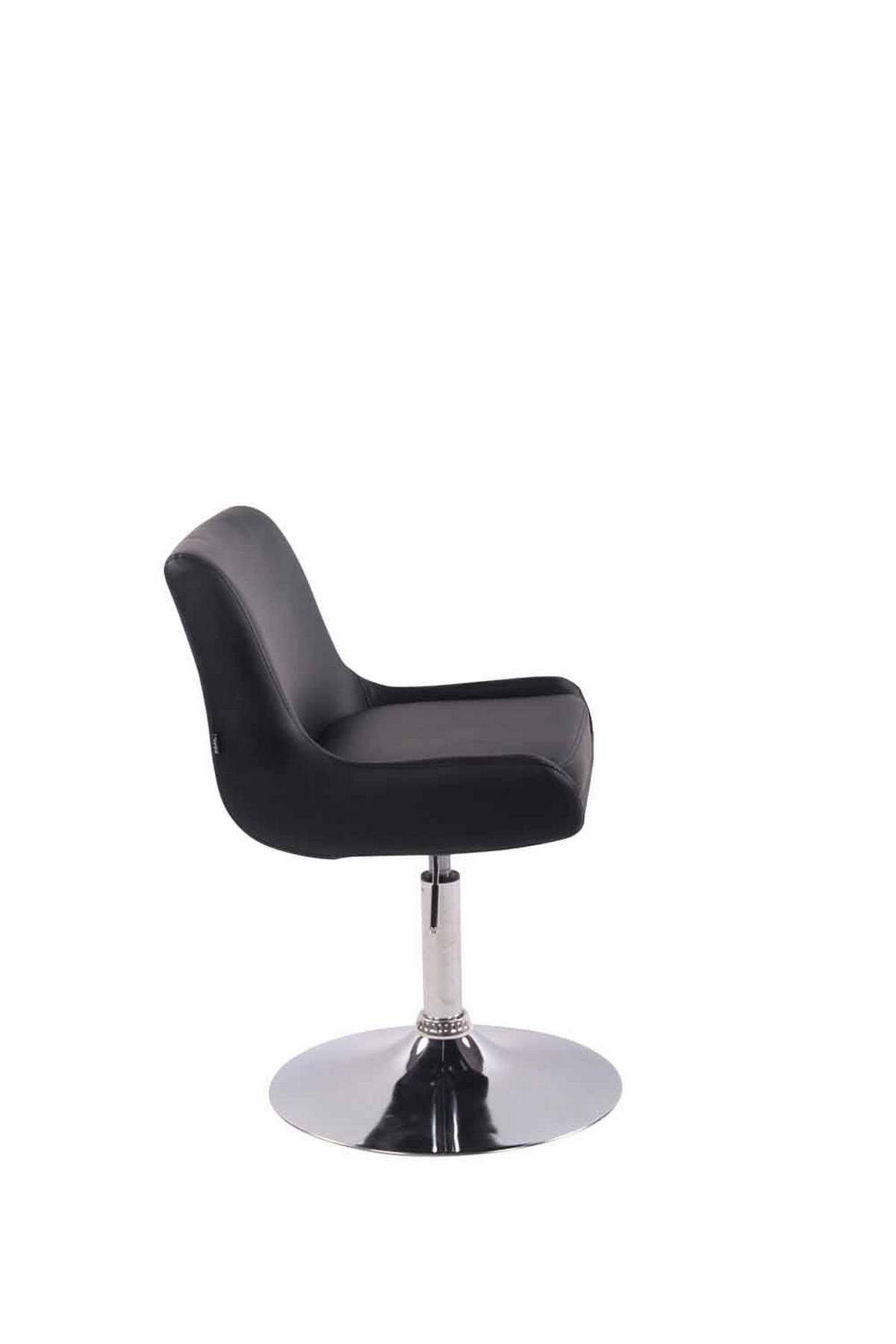 DREHSTUHL Lederlook schwarz - Chromfarben/Schwarz, Textil/Metall (43/71/50cm) - CLP