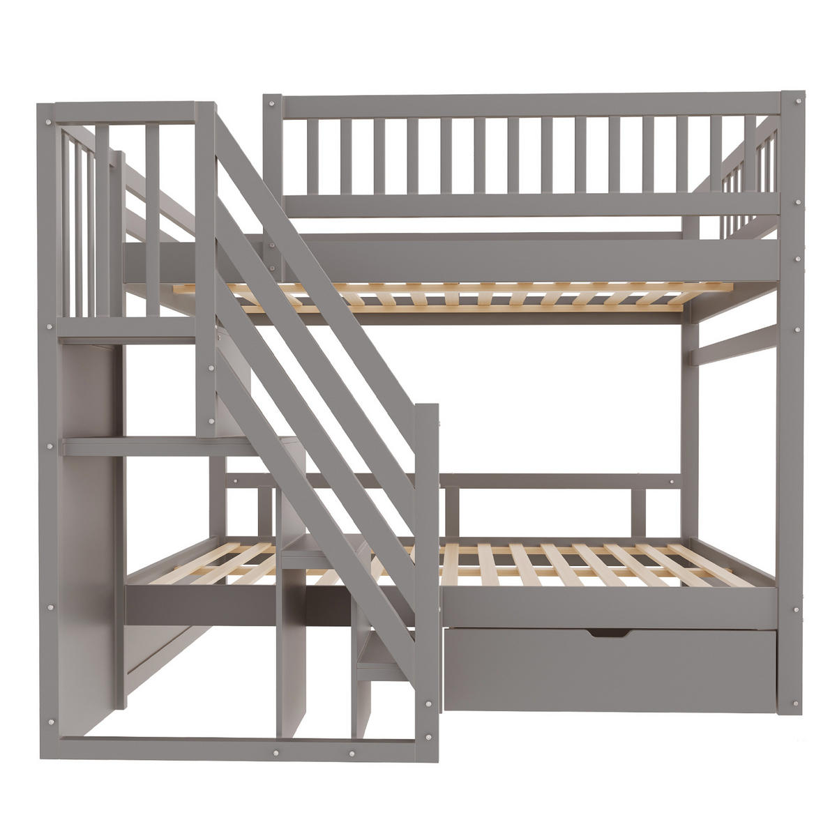 ETAGENBETT mit Stauraum 140x200 cm Grau - Grau, Holzwerkstoff (140/200cm) - Beauniv