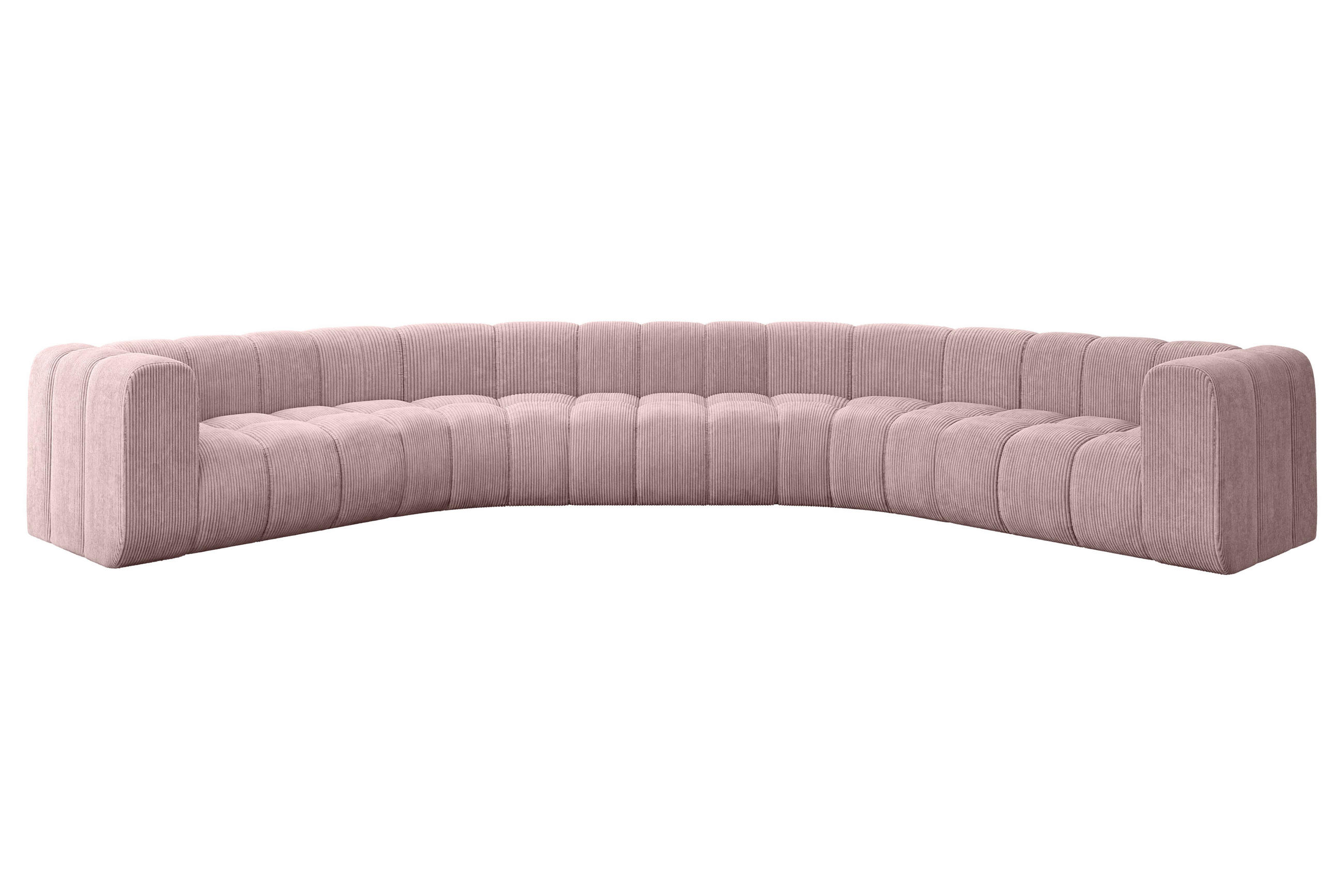 WOHNLANDSCHAFT modulares Sofa Lazro-U1 - 373x373x70 cm Rosa - Rosa, Holzwerkstoff/Textil (373/70/373cm) - ALTDECOR