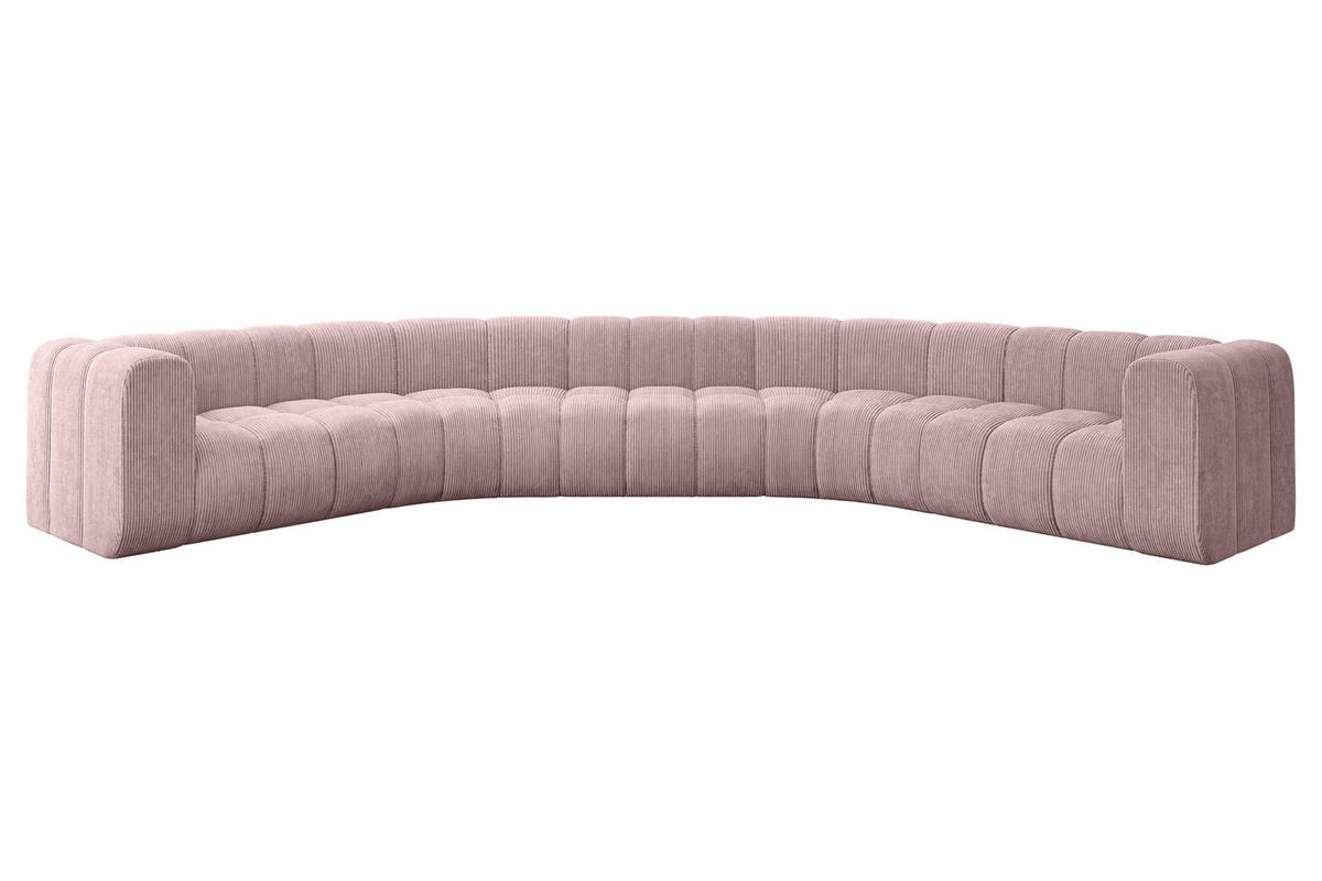 WOHNLANDSCHAFT modulares Sofa Lazro-U1 - 373x373x70 cm Rosa - Rosa, Holzwerkstoff/Textil (373/70/373cm) - ALTDECOR