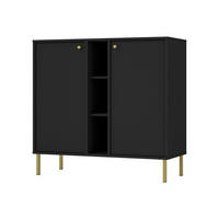 SIDEBOARD TORINO 100/95/41cm 2 Türen Graphitfarben - Graphitfarben, Holzwerkstoff (100/95/41cm) - MASSENO