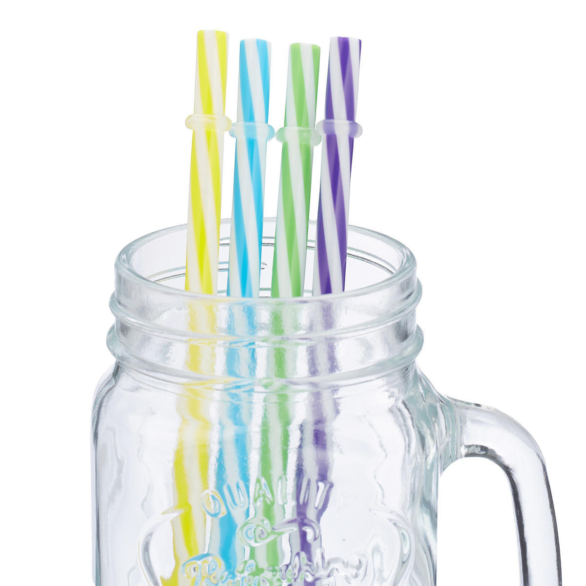 4xTRINKGLAS - Multicolor, Glas/Kunststoff (0.5L) - Relaxdays