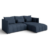 ECKSOFA L Form Cosmova Blau 245/182/83 cm mit Schlaffunktion - Blau/Schwarz, Kunststoff/Textil (245/182cm) - AX Living