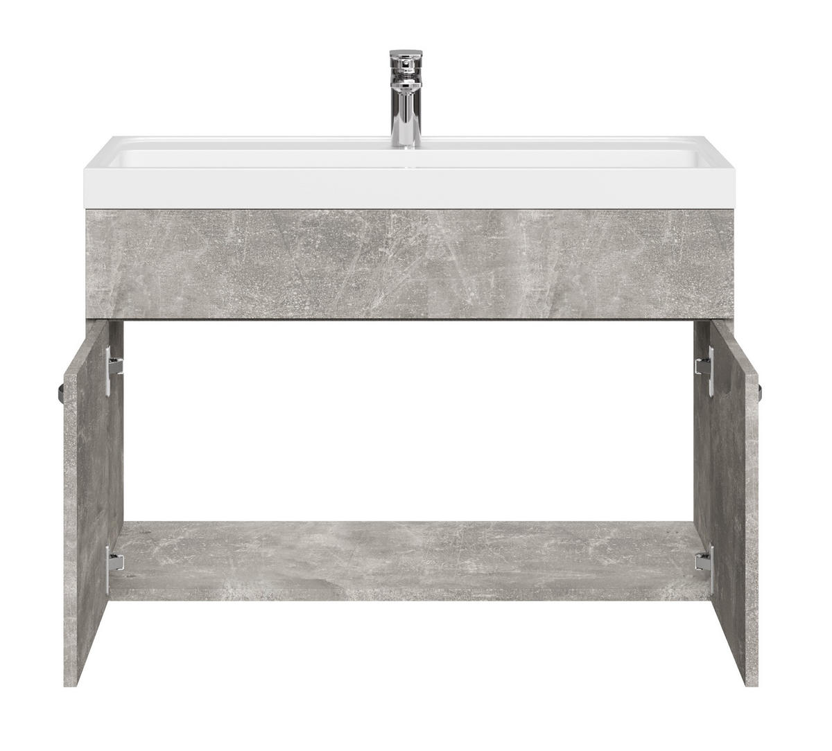 BADMÖBEL-SET Paso 2 Teile Beton Grau - 80 x 35 x 55 cm - Grau, Holz (80/55/40cm) - Badplaats