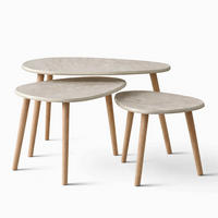 COUCHTISCH 3er Set Tira Beige - Beige, Holzwerkstoff (50/80/52cm) - Concept Usine