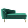 CHAISELONGUE Samtstoff smaragdgrün linksseitig Allier - Goldfarben/Grün, Textil (150/75/76cm) - Beliani