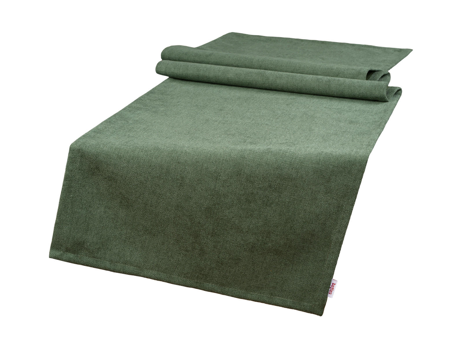 TISCHLÄUFER FarbTon Chenille-Haptik oliven-grün 140/40 cm - Dunkelgrün, Textil (40/140cm) - beties Heimtextil