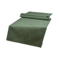 XL-TISCHLÄUFER FarbTon Chenille-Haptik oliven-grün 220/40 cm - Dunkelgrün, Textil (40/220cm) - beties Heimtextil