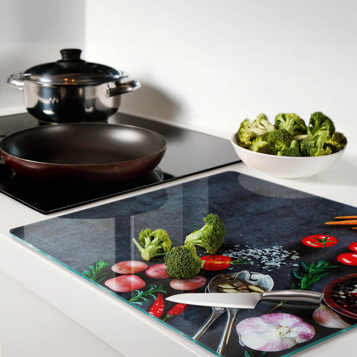 GLASPLATTE 60x52 cm Zutaten - Multicolor, Glas (60/0.4/52cm) - TULUP