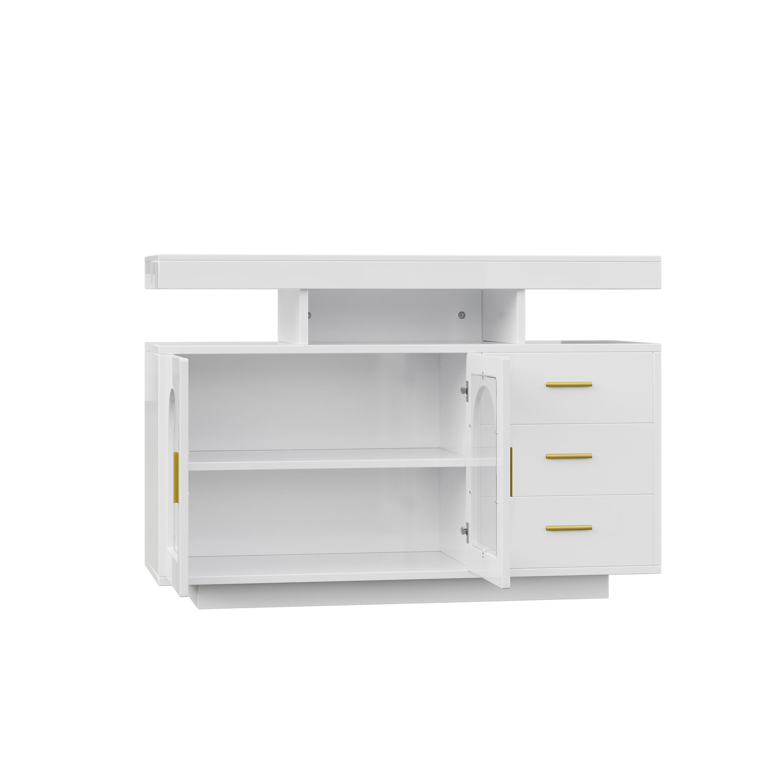 SIDEBOARD Weiß 120/40/80 cm LED - Weiß, Holzwerkstoff (120/80/40cm) - PANGIVO