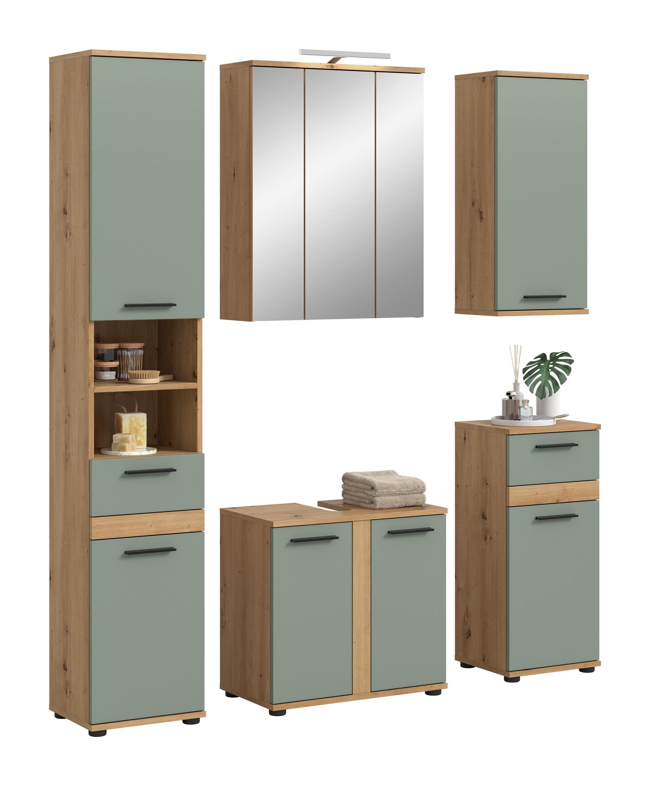 Homes & Jones Badezimmer Eiche Artisan 160x191x34 cm