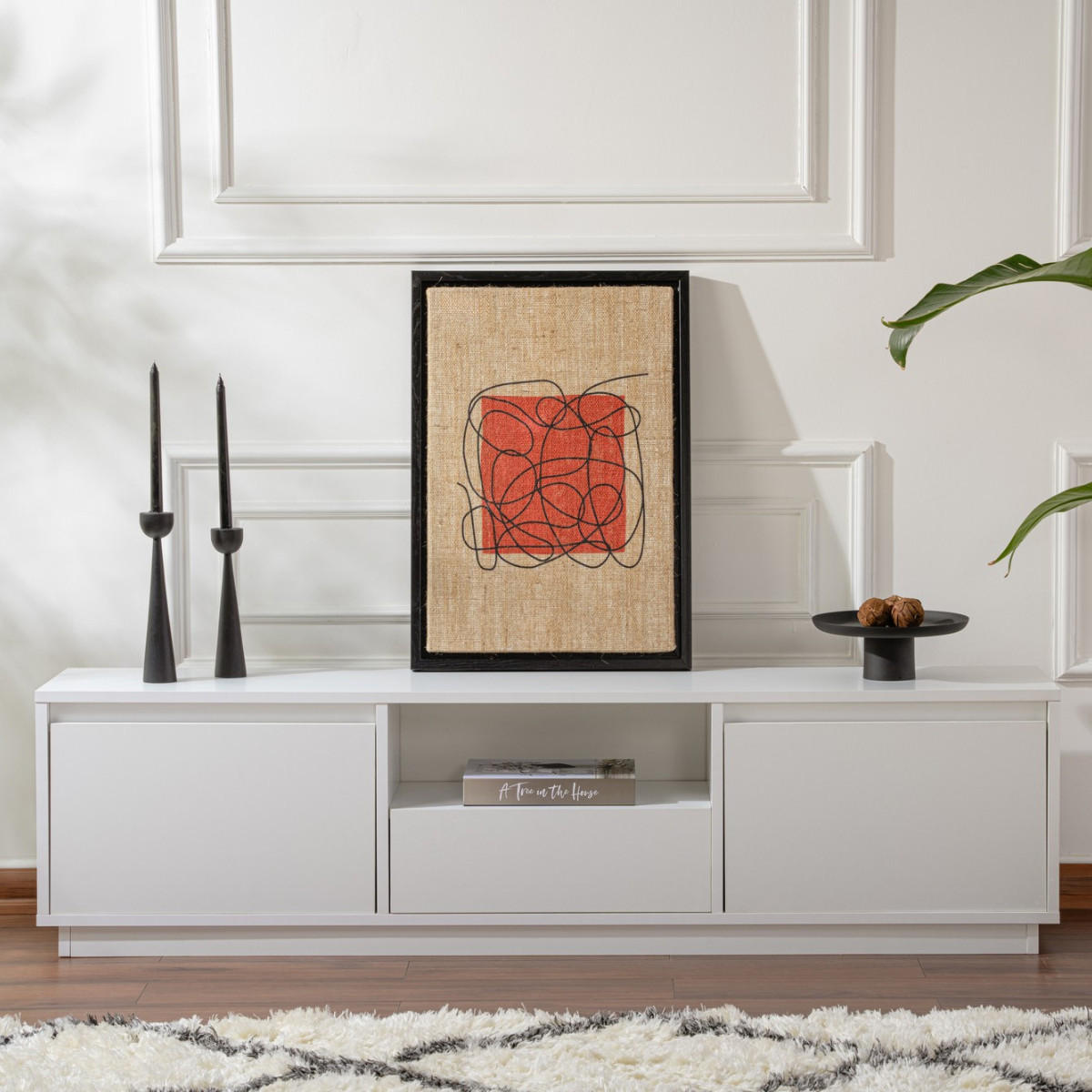 TV-MÖBEL mit 3 klappbaren türen und 1 offenem fach - vanguard 160/29,5/42 cm - Weiß, Holzwerkstoff (29.5/42/160cm) - Calicosy