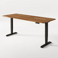 SCHREIBTISCH Elektrisch Höhenverstellbarer HomePro 200x80cm Schwarz/Massive Walnuss mit Memory-Funktion, Anti-Kollisions Technologie - Walnussfarben/Schwarz, Holz (80/200/63.5cm) - Desktronic