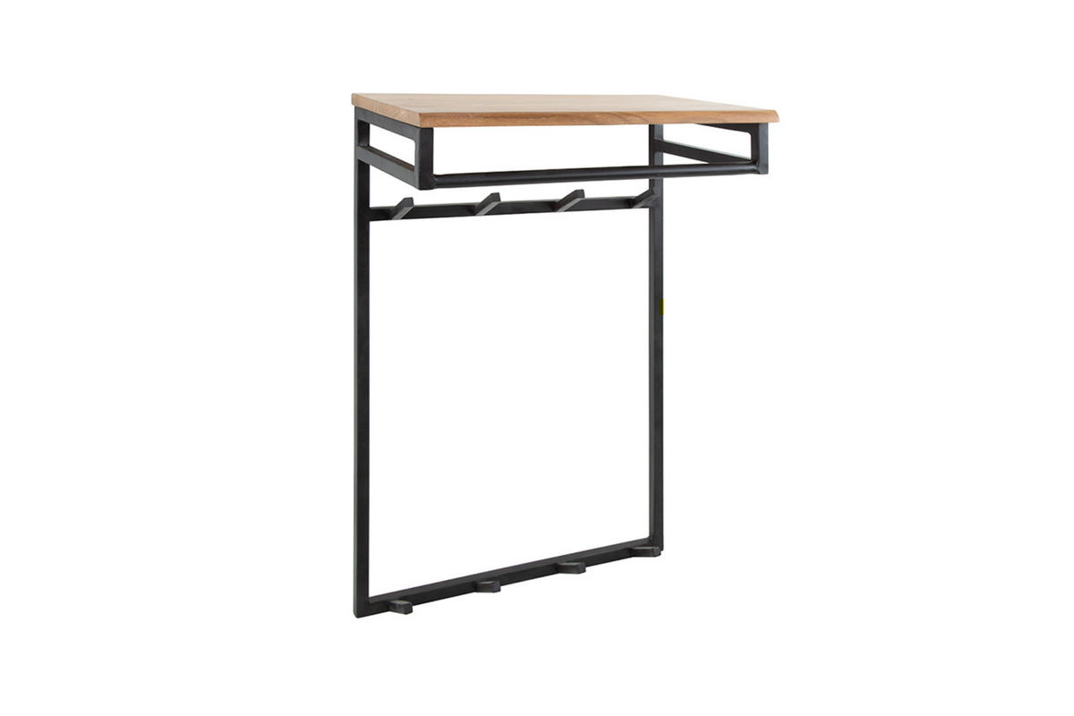 GARDEROBE ELIARA Schwarz Akazie - Schwarz, Metall (55/80/33cm) - KAWOLA