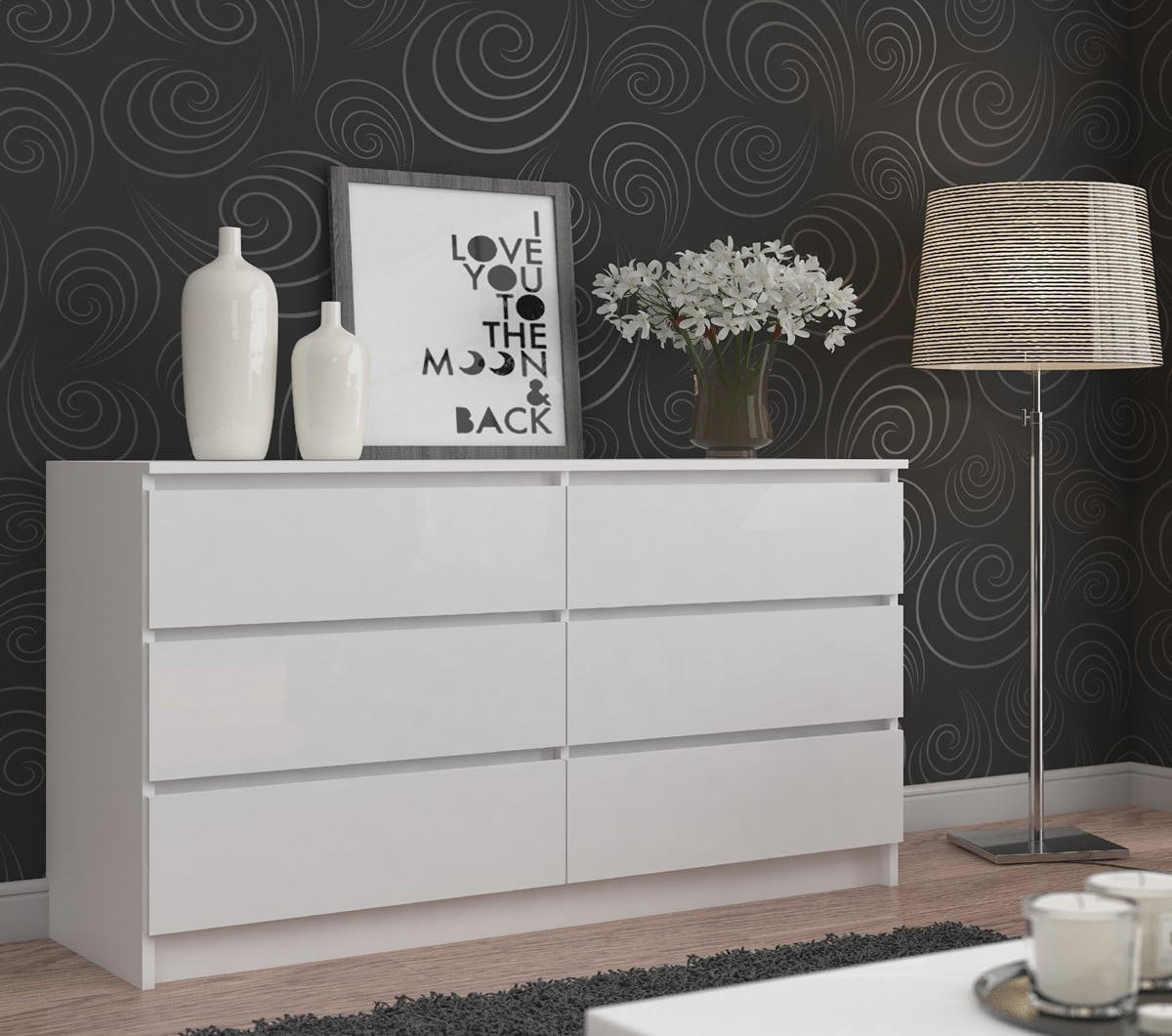 KOMMODE Weiß 77/160/40 - Weiß, Holzwerkstoff (160/77/40cm) - RAUMHIRSCH FURNITURE