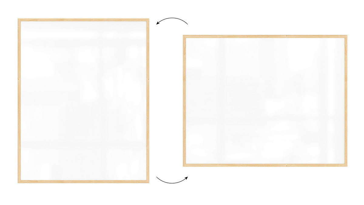 WHITEBOARD Magnetisch mit Naturholzrahmen 100x80cm - Weiß, Metall (100/80/1.5cm) - ALLboards
