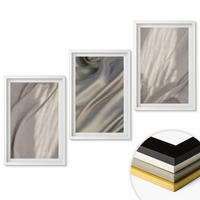 WANDBILDER 3er-Set - 40x60 cm Weißer Rahmen - Nahaufnahme von natürlichen Boho-Stoffen - Weiß, Kunststoff (40/60cm) - ArtPrintCave