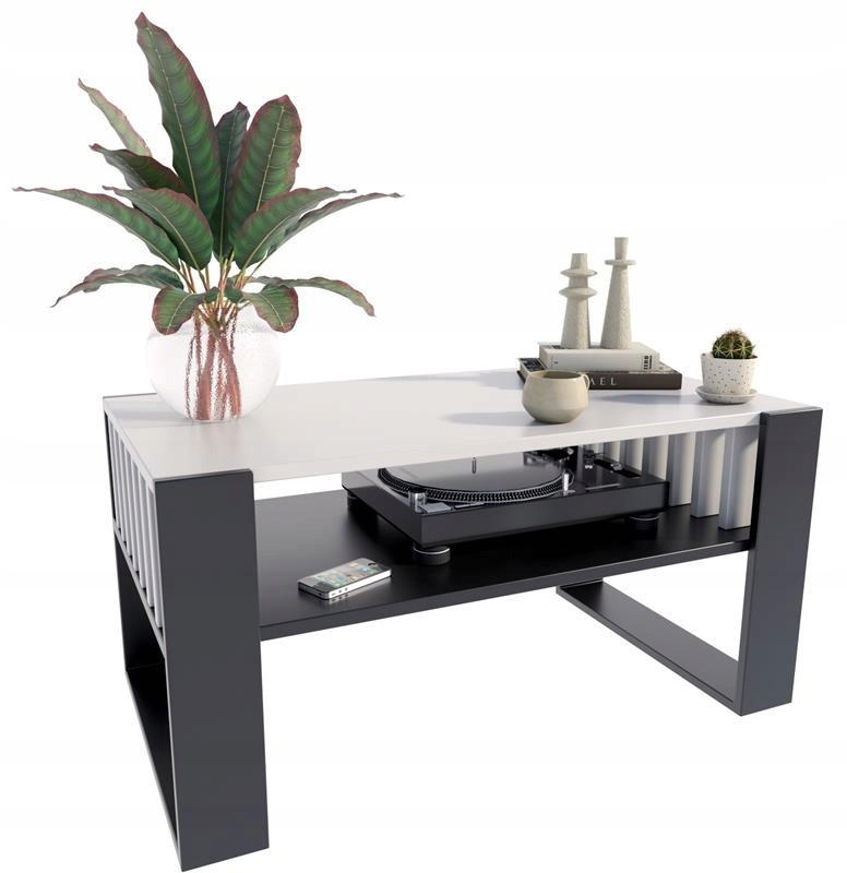 COUCHTISCH IGA Weiß-Schwarz 100/53,6/50 cm - Multicolor, Holzwerkstoff (53.6/100/50cm) - Matkam Möbel